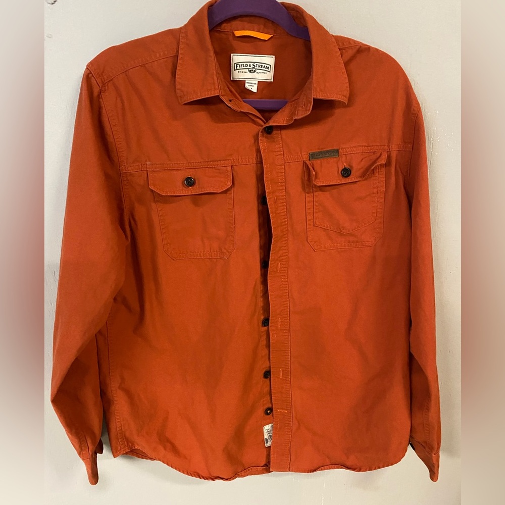 FIELD & STREAM Vibrant Orange Button Down Shirt